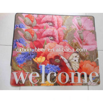 Welcome printed door mats, foam rubber printed Welcome mats